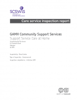 Care Inspectorate Inspection Report 2011
