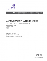 Care Inspectorate Inspection Report 2014